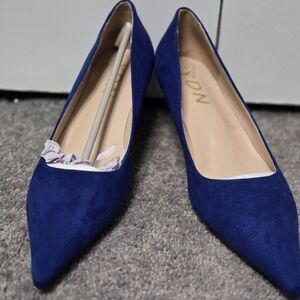 Elegant Blue Women's Suede Pumps